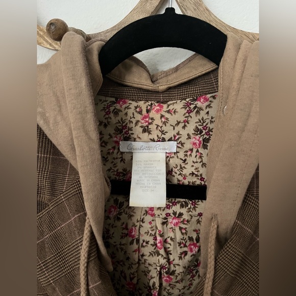 Vintage Charlotte Russe Twill Hooded Blazer - Picture 3 of 4